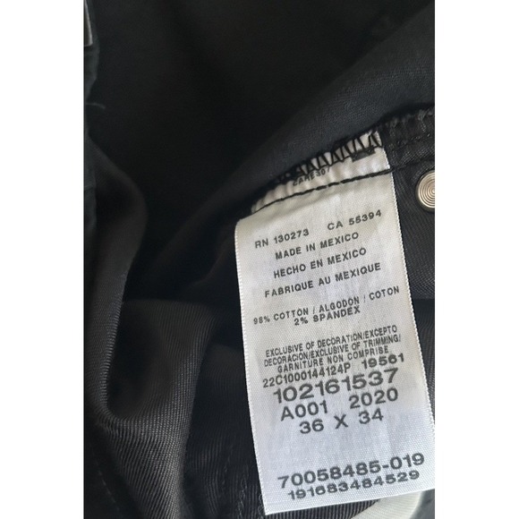 Lee Slim Straight Logo Black Men Size 36x34 Denim Jeans Minimalist Western - Picture 5 of 7